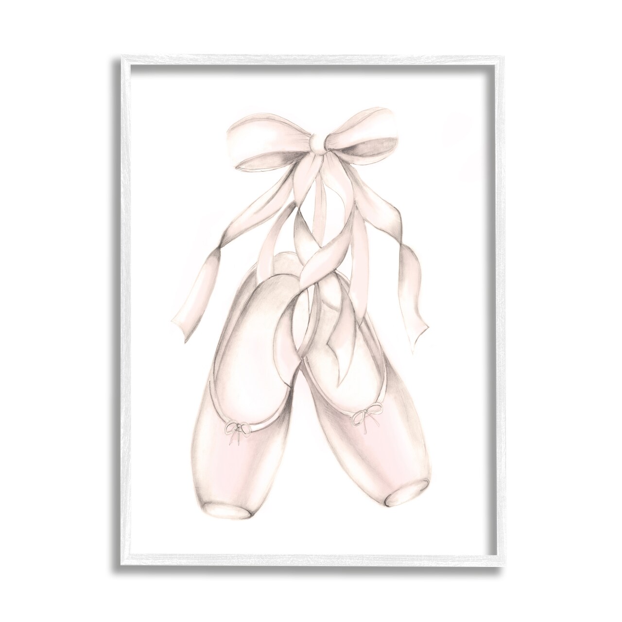 Stupell Industries Soft Pink Ballerina Slippers Framed Giclee Art